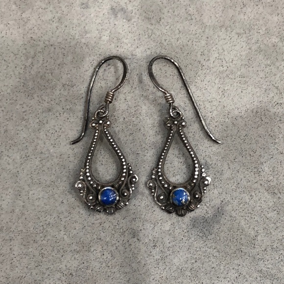 Vintage, boho delicate silver dangle earrings - Picture 1 of 2